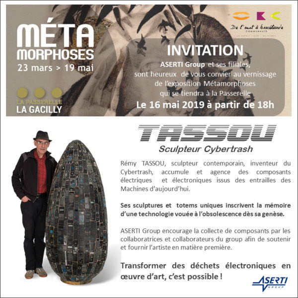 Evening invitation card Aserti Group at La Passerelle (La Gacilly) on May 16, 2019
