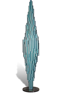 Œuvre nommée "Megadrum" : totem cybertrash de Rémy Tassou. (vue principale)
