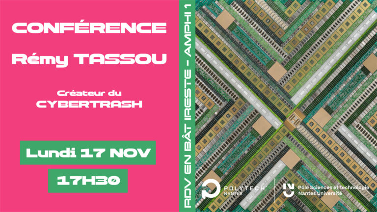 Visual from Polytech Nantes for the conference of sculptor Rémy TASSOU on November 17, 2025